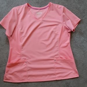 HEALING HANDS PURPLE LABEL JULIET 2245X SCRUB TOP FRENCH ROSE STRETCH WOMENS 2X